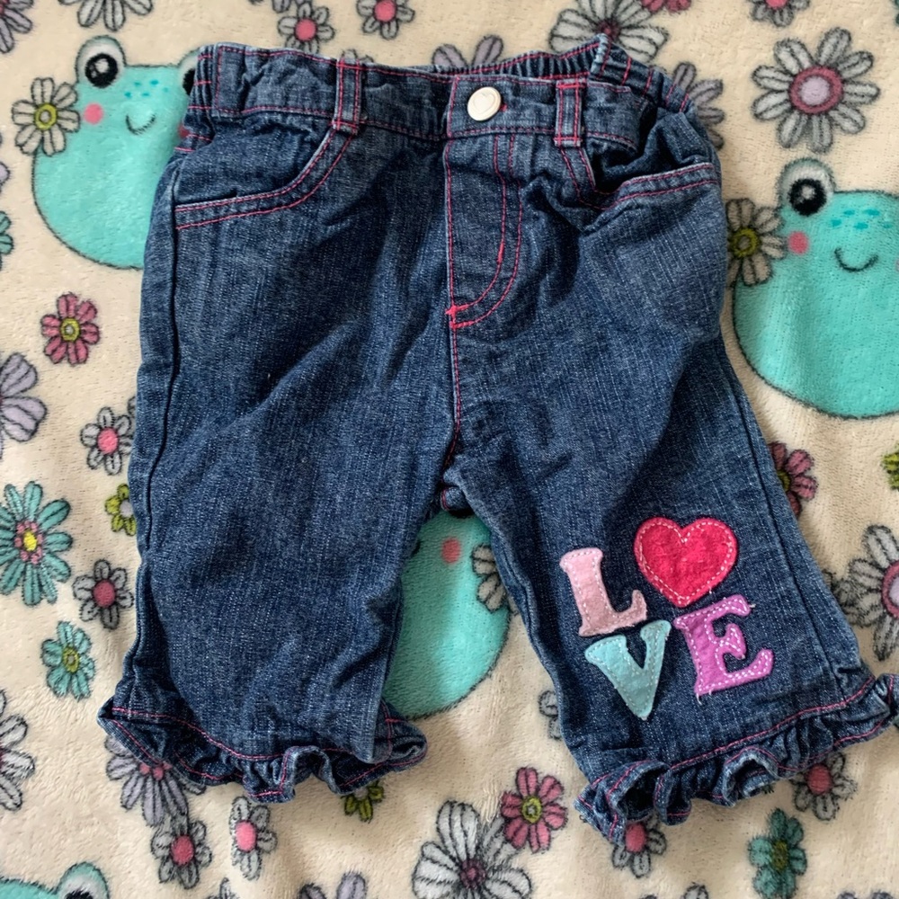 Vintage Denim Love Embroidered Infant Jeans